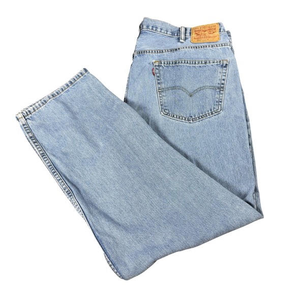 Levi's Other - Levis 550 Relaxed Fit Tapered Leg Light Wash Blue Denim Jeans Mens 44x34